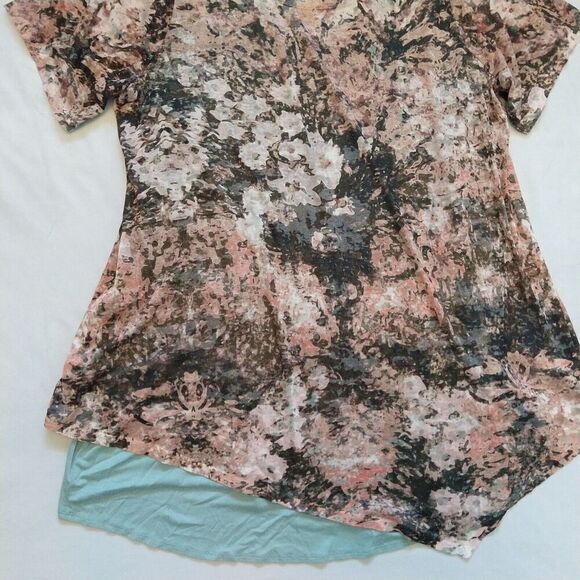 Logo Lori Goldstein Layered Top Set Plus Size 1X New Floral Top Tank A275015 - Picture 4 of 9